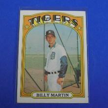 1972 TOPPS BASEBALL #33 BILLY MARTIN DETROIT TIGERS MIDDLE FINGER CARD