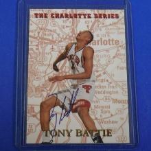 1997-98 GENUINE ARTICLE TONY BATTIE AUTOGRAPHED ROOKIE CARD #D 384/5000