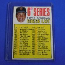 1967 TOPPS BASEBALL #454 JUAN MARICHAL CHECKLIST 6TH SERIES VISIBLE LEFT EAR