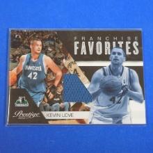 2010-11 PANINI PRESTIGE KEVIN LOVE GAME USED JERSEY CARD TIMBERWOLVES