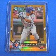 2018 BOWMAN CHROME CHARCER BURKS GOLD REFRACTOR ROOKIE CARD #D 44/50 CUBS