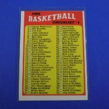 1971-72 TOPPS BASKETBALL #144 SERIES ONE CHECKLIST 1-144 MUST SEE