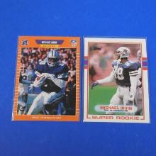 1989 TOPPS AND PRO SET MICHAEL IRVIN ROOKIE CARD RC LOT DALLAS COWBOYS
