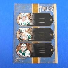 2005 DONRUSS CLASSICS NEW YORK JETS TIMELESS TRIPLES NAMATH MAYNARD PENNINGTON /500