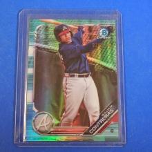 2019 BOWMAN CHROME WILLIAM CONTRERAS AQUA REFRACTOR #D 039/125 BRAVES