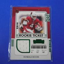2021 PANINI CONTENDERS RONDALE MOORE JERSEY ROOKIE CARD CARDINALS