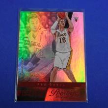 2014-15 PANINI PRESTIGE PAU GASOL BONUS SHOTS RED #D 017/199 HOLO LAKERS BULLS