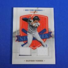 2021 PANINI CHRONICLES AMERICA'S PASTIME GLEYBER TORRES DUAL WORN JERSEY CARD