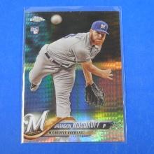 2018 TOPPS CHROME BRANDON WOODRUFF PRISM REFRACTOR ROOKIE CARD