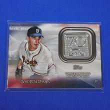 2021 TOPPS BASEBALL WARREN SPAHN TOPPS 70TH ANNIVERSARY LOGO PATCH BRAVES