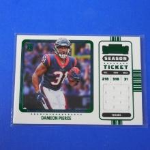 2022 PANINI CONTENDERS DAMEON PIERCE JERSEY RELIC ROOKIE CARD TEXANS