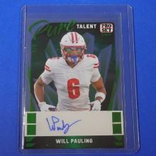 2023 LEAF PRO SET WILL PAULING AUTOGRAPHED ROOKIE CARD #D 8/8