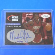 2000-01 SAGE BASKETBALL MICHAEL JORDAN AUTOGRAPHED ROOKIE CARD #D 409/999