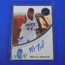 2007-08 PRESS PASS MORRIS ALMOND AUTOGRAPHED ROOKIE CARD #D 36/47 RICE
