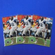 1995 ACTION PACKED ROOKIES AND STARS FOOTBALL EMMITT SMITH THREE CARD LOT