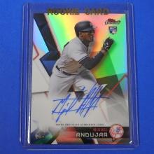 2018 TOPPS FINEST MIGUEL ANDUJAR AUTOGRAPHED REFRACTOR ROOKIE CARD YANKEES