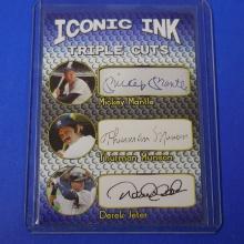ICONIC INK MICKEY MANTLE THURMAN MUNSON DEREK JETER NOVELTY CARD YANKEES