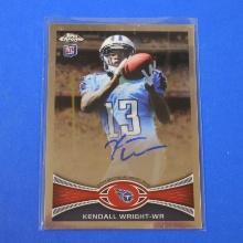 2012 TOPPS CHROME KENDALL WRIGHT AUTOGRAPHED ROOKIE CARD TITANS