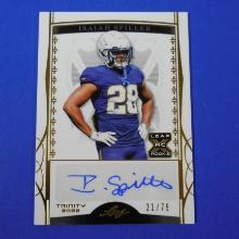 2022 LEAF TRINITY ISAIAH SPILLER AUTOGRAPHED ROOKIE CARD #D 21/75