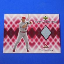 2002 UPPER DECK TINO MARTINEZ GAME USED JERSEY CARD CARDINALS