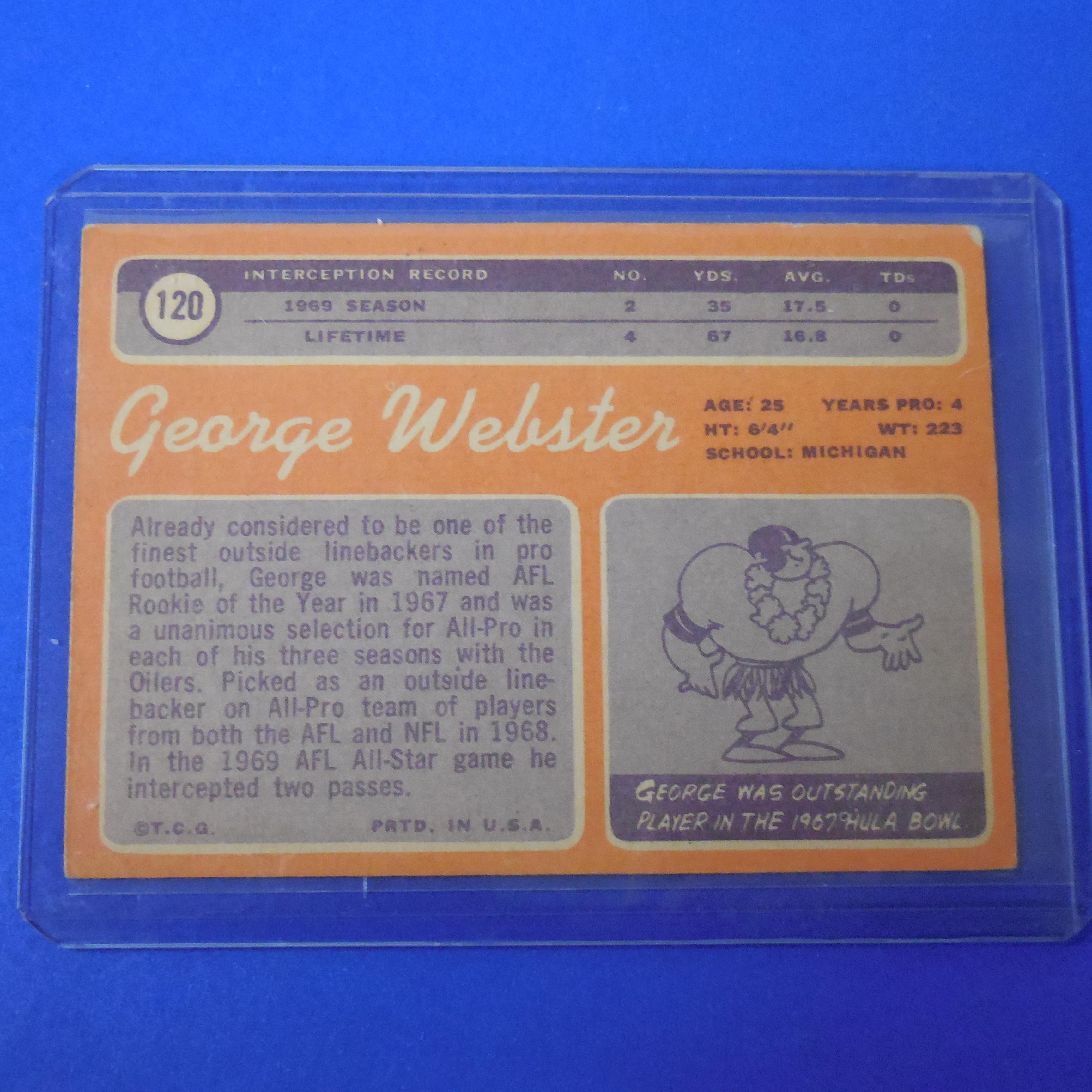 1970 TOPPS #120 GEORGE WEBSTER