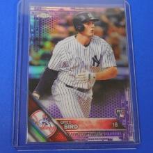 2016 TOPPS CHROME GREG BIRD PURPLE REFRACTOR ROOKIE CARD #D 160/275