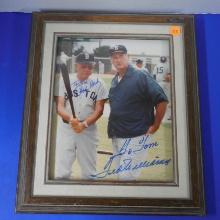 FRAMED RED SOX RALPH HOUK AND TED WILLIAMS AUTOGRAPHED 8X10 PHOTO VERY NICE