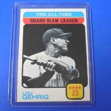 1973 TOPPS #472 LOU GEHRIG ALL TIME LEADERS GRAND SLAMS