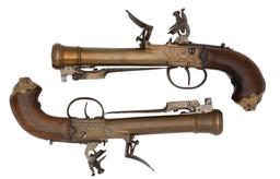 Pair of Brass Barrel Blunderbuss Pistols
