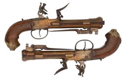 Pair of Brass Barrel Blunderbuss Pistols