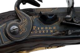 A Fine Gilt Bronze German Flintlock Sporting Rifle by Pierre Otting
