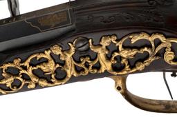 A Fine Gilt Bronze German Flintlock Sporting Rifle by Pierre Otting