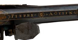 A Fine Gilt Bronze German Flintlock Sporting Rifle by Pierre Otting