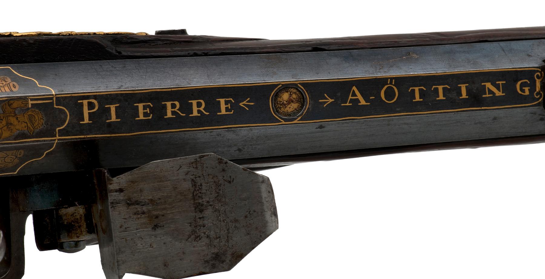 A Fine Gilt Bronze German Flintlock Sporting Rifle by Pierre Otting