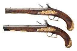 Fine Pair of German Flintlock Pistols by A.C. Erlang
