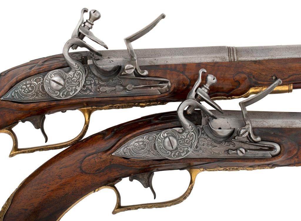 Fine Pair of German Flintlock Pistols by A.C. Erlang