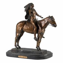 Bronze Sculpture of Native American Chief by Carl Kauba