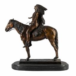 Bronze Sculpture of Native American Chief by Carl Kauba
