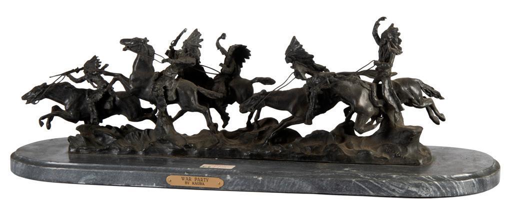The War Party, Bronze Sculpture After Carl Kauba