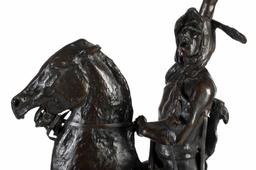 After Frederic Remington "Scalp" Bronze Sculpture