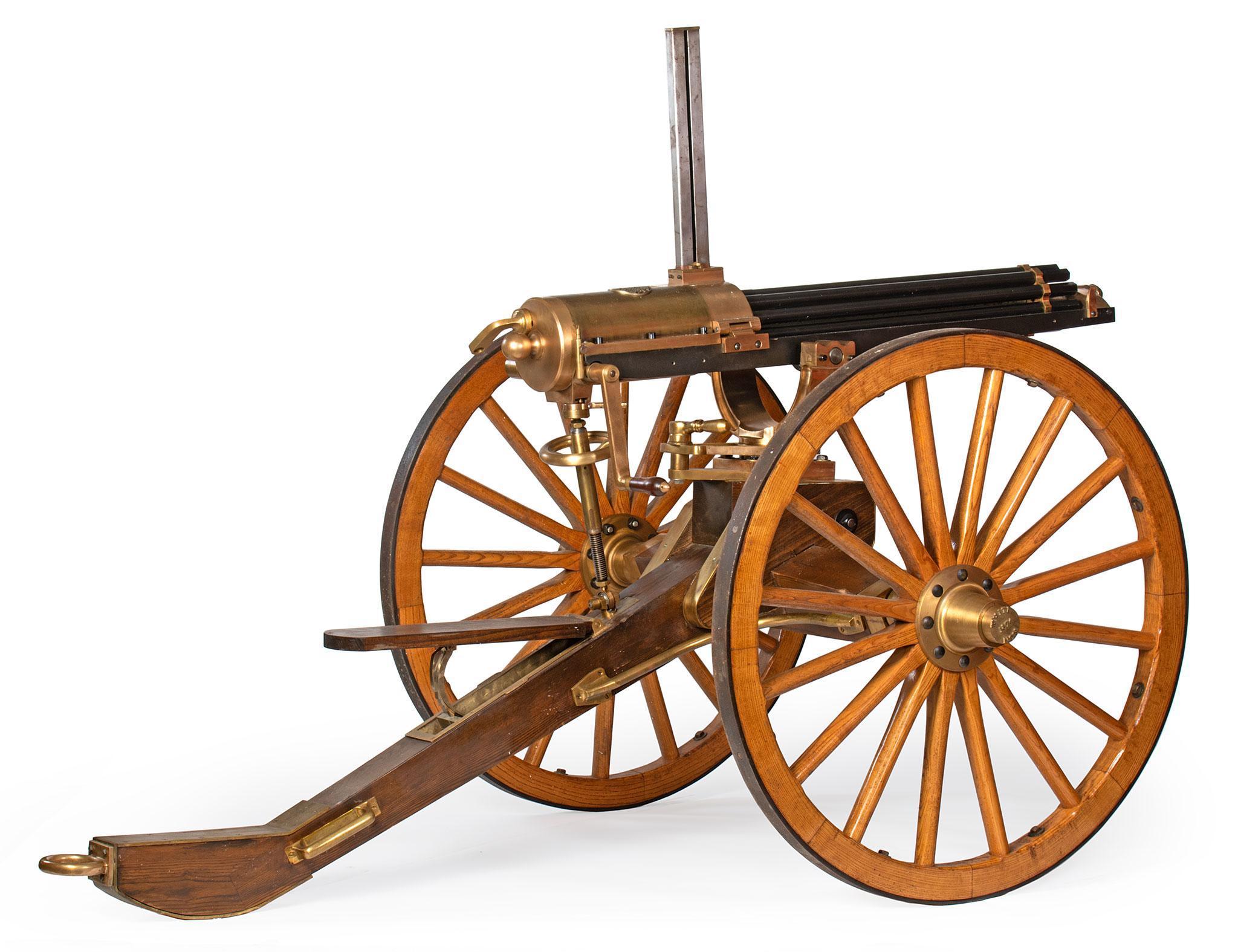 **Museum Quality Reproduction Of 1876 Gatling Gun And Carrige