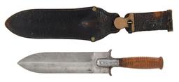 Rare Pattern 1880 Iron Guard Hunting Knife With Original Varney Scabbard