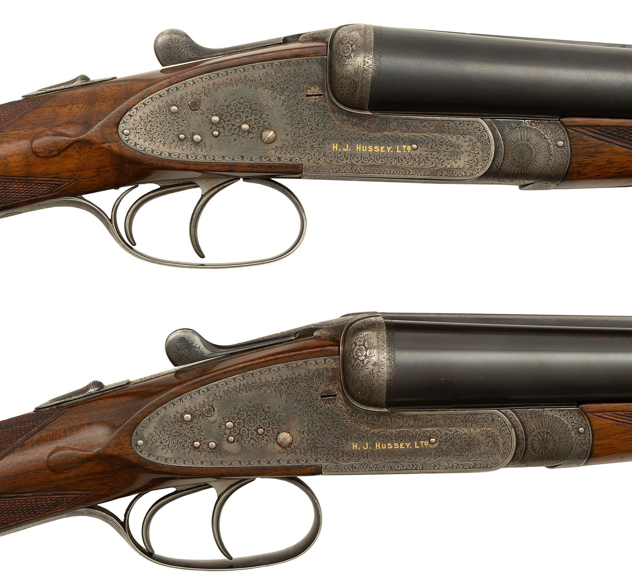 **Pair Of H.J. Hussey Ltd Sidelock Side By Side Shotguns