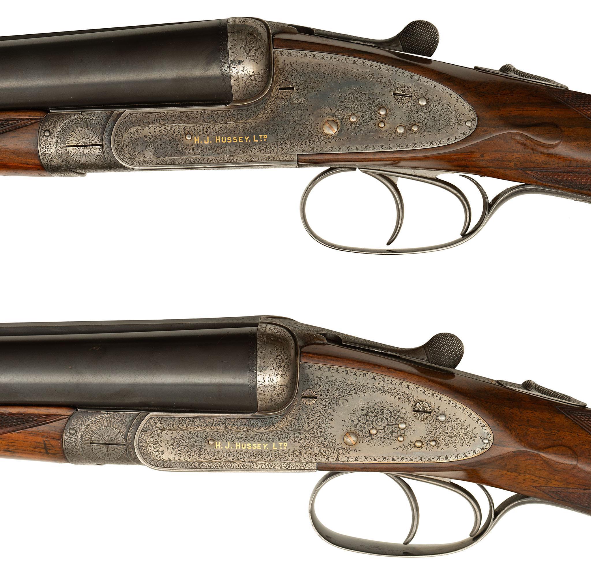 **Pair Of H.J. Hussey Ltd Sidelock Side By Side Shotguns