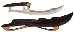 Custom Made Fantasy Fighting Dagger with Sheath "We Band Of Brothers"