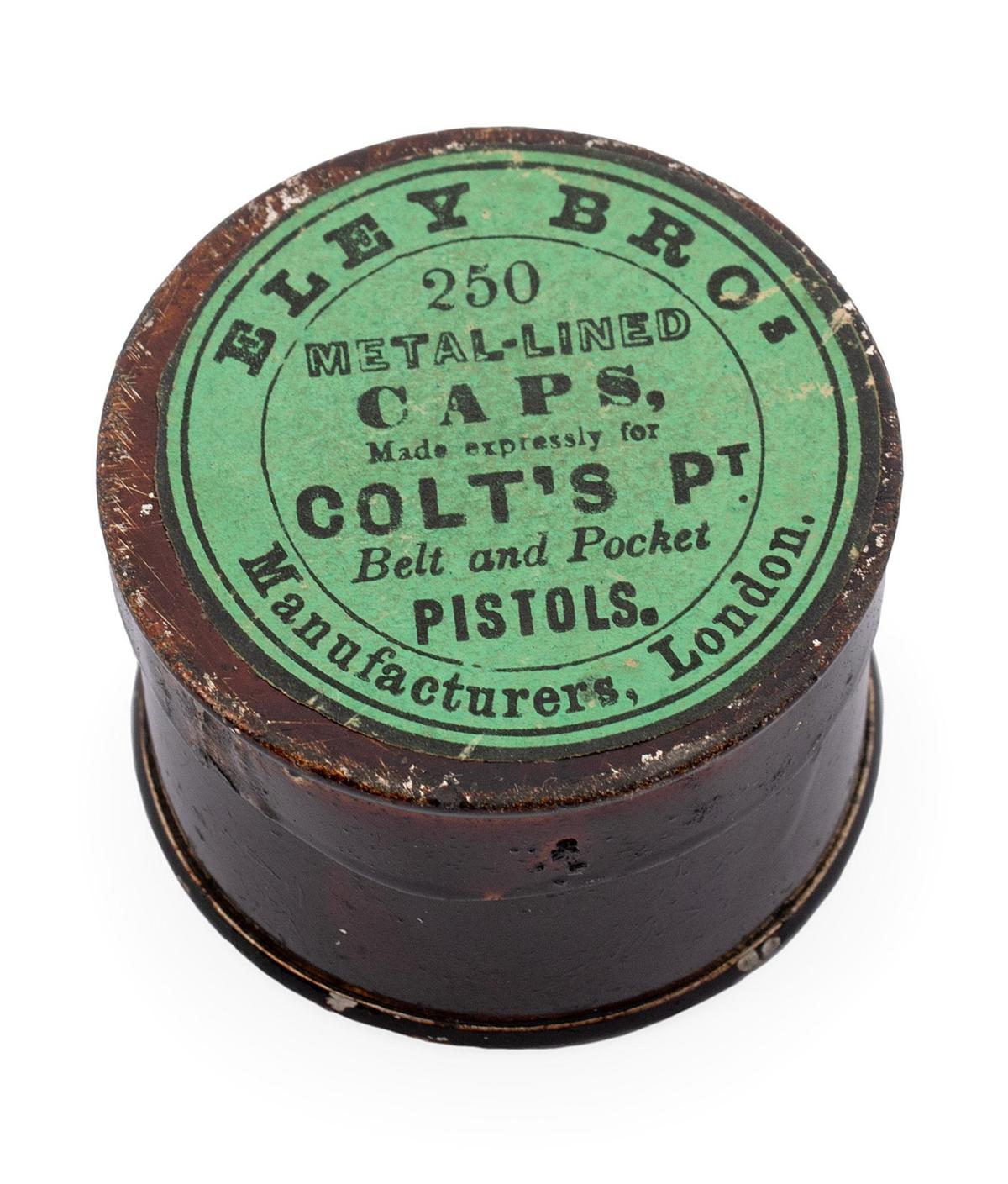 Green Label Eley Bros 250 Percussion Cap Tin for 1849 Navy Revolver