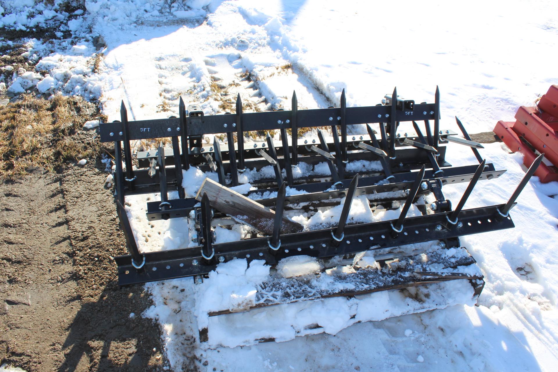 (3) 5' HEAVY DUTY SPIKE TOOTH HARROW SECTION,