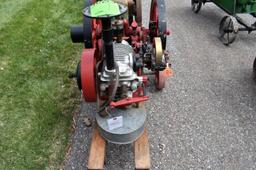 Galloway Air Cooled 1 3/4HP Gas Engine, Wheel Barrow Cart, Restored, SN:94411