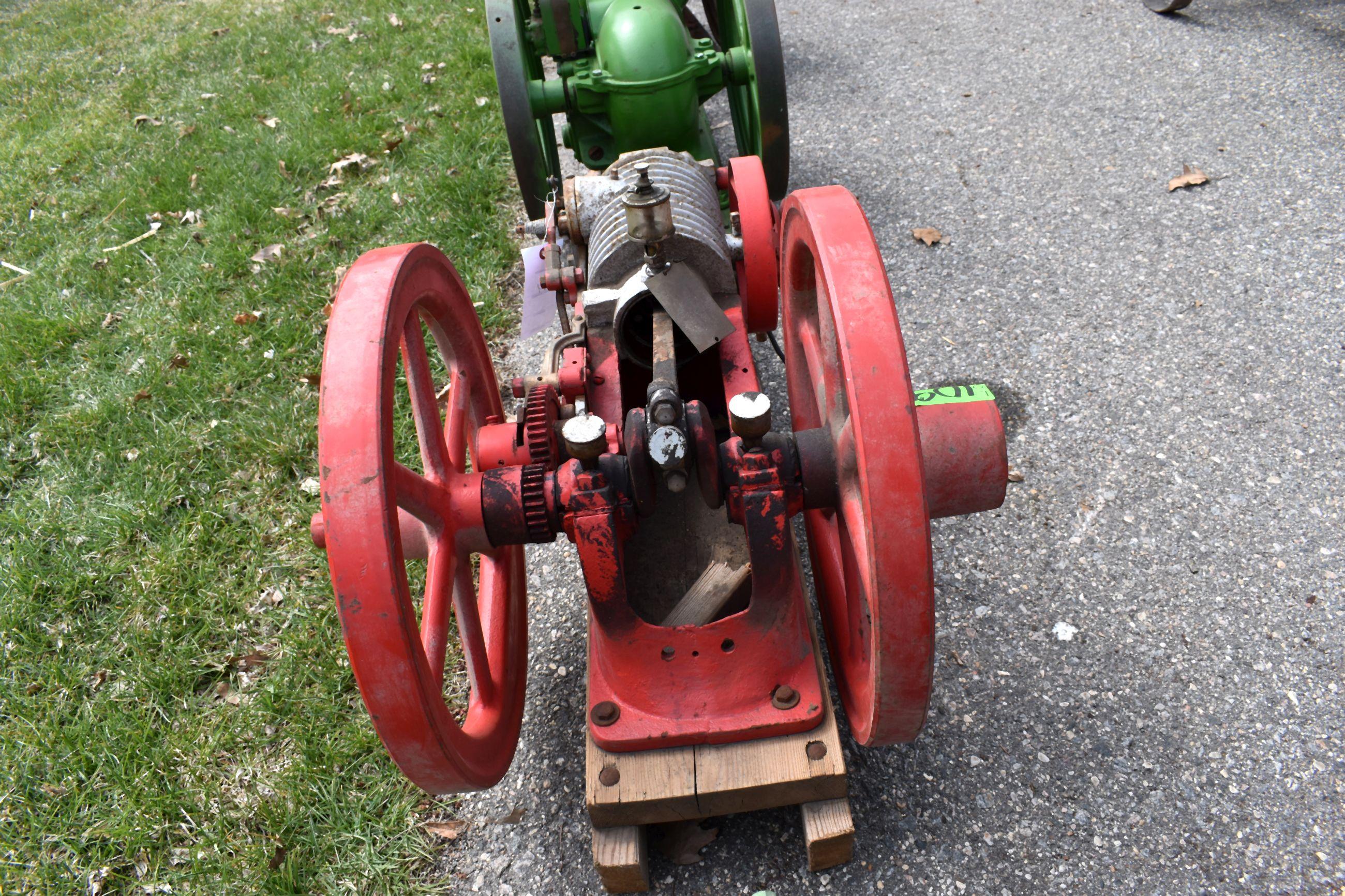 Big Chief 1.5Hp Air Cooled Gas Engine, Restored, Enclosed Govenor, ING Needs Batt, Oiler, SN:47777