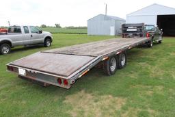 *** 1999 Delta 100" x 22 Tandem Axle Gooseneck With 4' Beaver Tail, Flat Deck With Ramps,